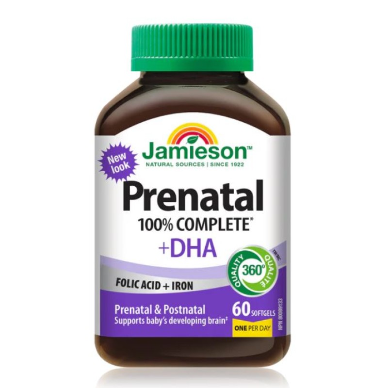 JAMIESON PRENATAL 100% + DHA SOFT GELS 60`S